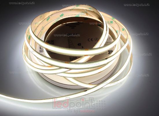 Immagine di Striscia led COB 5m bianco 4000K CRI Ra>90 480led/m 24V 16W/m 140lm/W