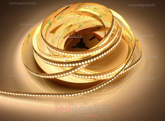Immagine di Striscia led 5m bianco caldo 3000K 3step Honglitronic 2835 240led/m Parylene IP65 24V 14.4W/m