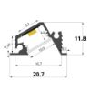 Bild von 21x12mm Aluminiumeinbauprofil