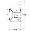 Bild von Doppelemissionsprofil Aluminium zur Wandmontage 31x70mm