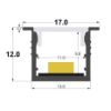Immagine di Profilo in alluminio da incasso 17x12mm