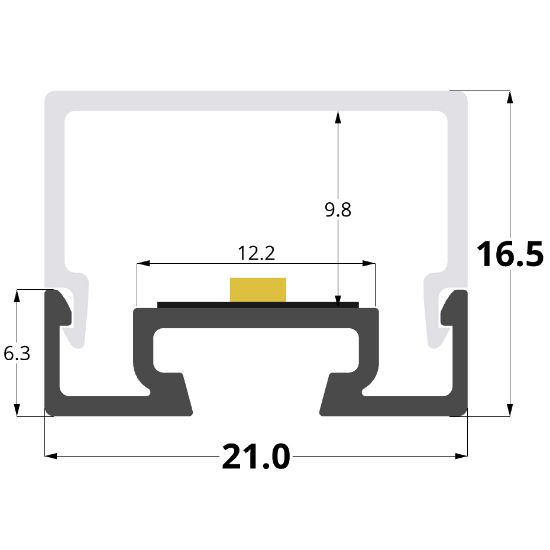 Immagine di Profilo in alluminio 21x17mm