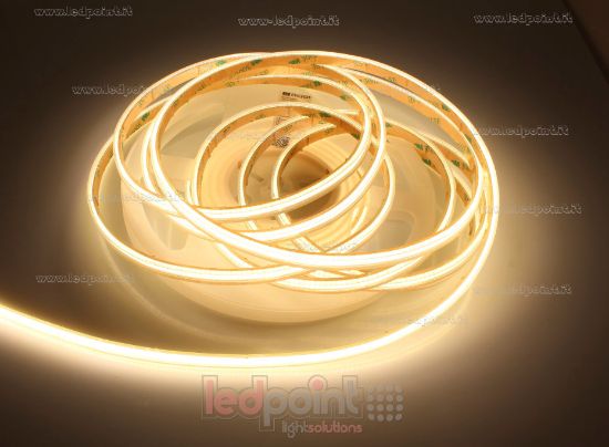 Bild von LED-Streifen COB 5m warm-weiß 3000K CRI Ra>90 400leds/m 12V 10W/m PCB 5mm, IP65 dicker Syliconrohr