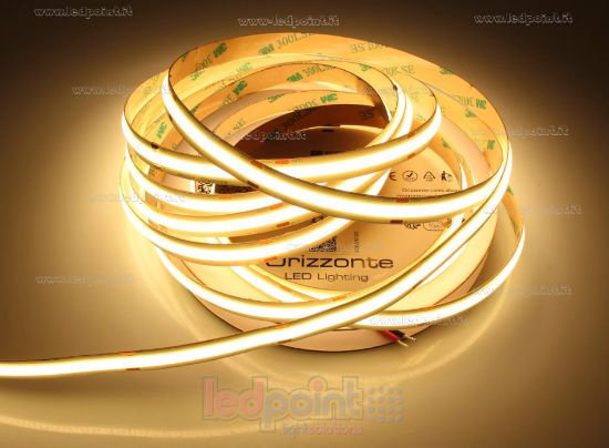 Immagine di Striscia led COB 5m bianco caldo 2700K CRI Ra>85 480led/m 24V 16W/m 135lm/W