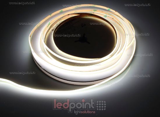 Immagine di Striscia led COB 10m bianco 4000K CRI Ra>93 384led/m 12V 8,6W/m PCB 5mm controllo di corrente