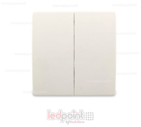 Immagine di Telecomando da parete 86x86mm con 2 pulsanti bianco, 433Mhz