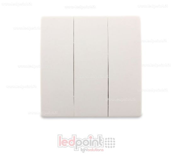 Bild von Weiße Wandfernbedienung 86x86mm mit 3 Knöpfen, 433Mhz