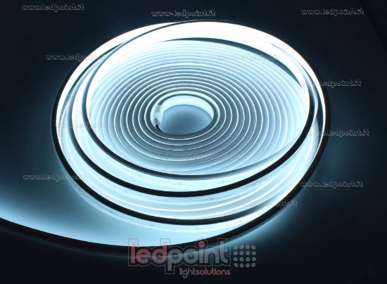 Bild von LED-Streifen 10m kalt weiße 8700K 2025 264LEDs/m 24V 12W/m, IP67 Weiß Sylicon