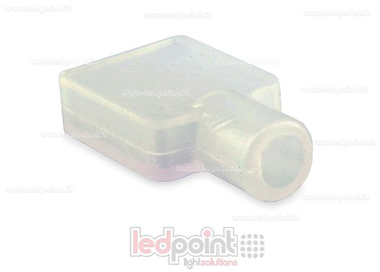 Bild von Transparenter 14mm Silikon-Endverschluss mit Loch für LED-Streifen-Stromkabel, mit IP64 und IP67 Schutz