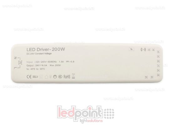 Bild von 200W 24V Slim Netzteil mit Klemmleiste für Sensoren