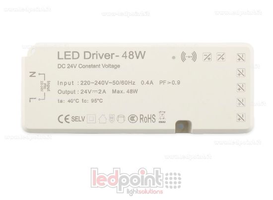 Bild von 48W 24V Slim Netzteil mit Klemmleiste für Sensoren