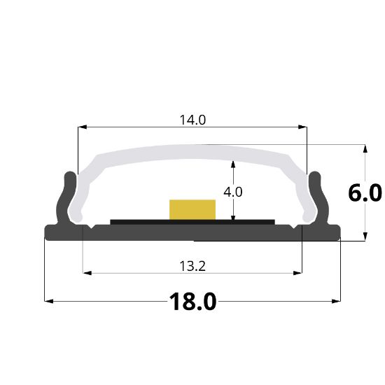 Immagine di Profilo in alluminio pieghevole 18x6mm, 2 metri