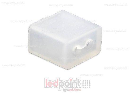 Picture of Transparent 7mm silicone end cap with a hole for LED strip power cable with IP64 and IP67 protection