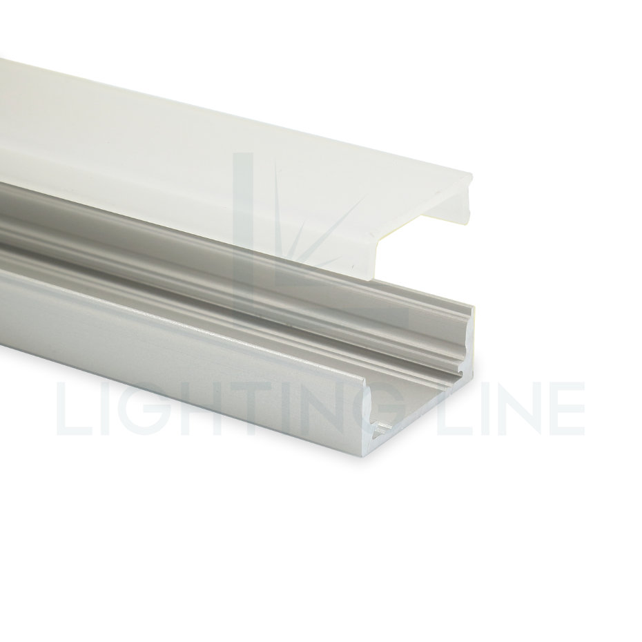 Aftertech® 3metri 2212 22x12mm PROFILO ALLUMINIO DA INCASSO STRISCE