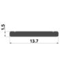Bild von Interne Oberfläche 13,7x1,5mm für Aluminiumprofile PR-SL09-12-S3, PR-SL10-13-S3, PR-RE07-12-S3, PRE-RE08-13-S3, PR-FL02-21-S2