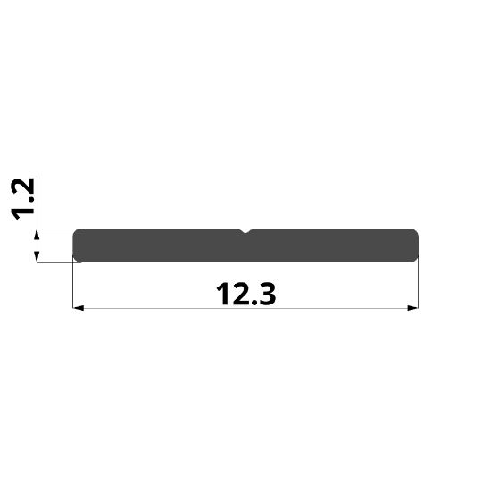 Bild von Interne Oberfläche 12,3x1,2mm für Aluminiumprofile 12mm tile, 3 meters