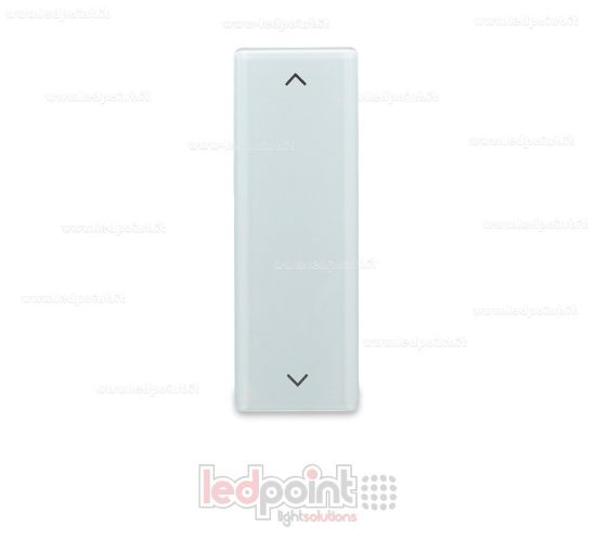 Immagine di Telecomando da parete 86x28mm in vetro con 2 pulsanti bianco, 433Mhz