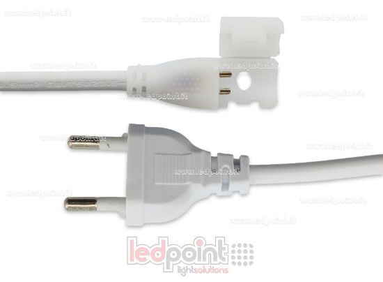 Picture of Connector with 20cm cable and plug for 230V COB LED strips 8mm PCB
