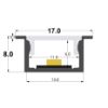 Bild von 17x8mm Aluminiumeinbauprofil
