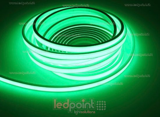 Bild von LED-Streifen 5m Grün 2025 264LEDs/m 24V 12W/m, IP67 Weiß Sylicon