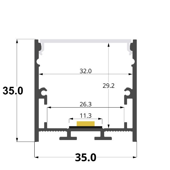 Picture of 35x35mm aluminium profile