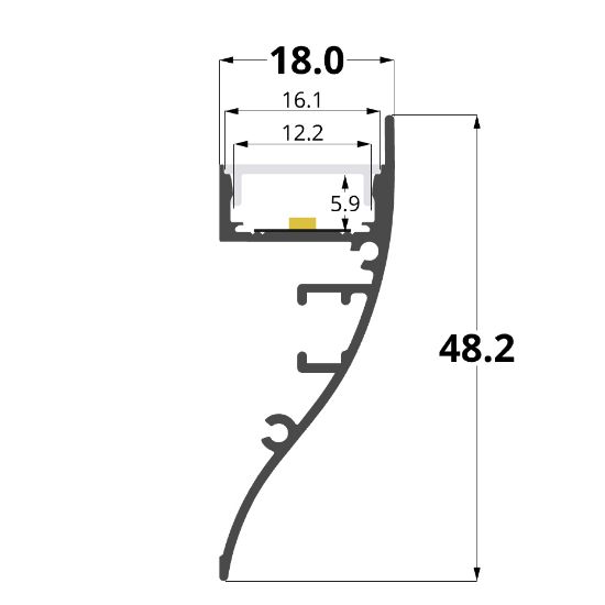 Bild von 48x18mm Wandaluminiumprofil