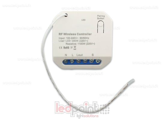 Picture of Monochromatic controller 110/240V, 500W RF 433Mhz, with On/Off button (non-dimmable)