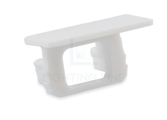 Bild von Weiß Endkappe mit Loch für Versorgungskabel für RE14-23 Aluminiumeinbauprofil