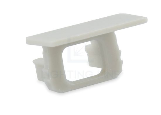 Bild von Graue Endkappe mit Loch für Versorgungskabel für RE14-23 Aluminiumeinbauprofil