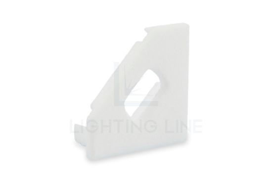 Picture of White cap for angular aluminium profile AN07-03 with hole for power cable