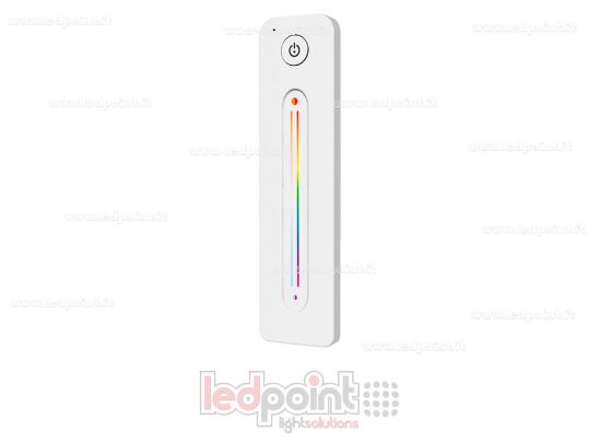 Picture of Ultra-thin RGB+CCT Remote Control with Touch Slider, Single-Zone, White with Back Magnet, RF 2.4GHz