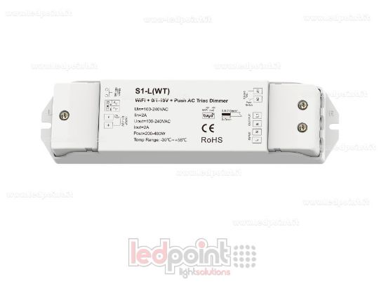 Picture of Phase-Cut AC Dimmer, 100-240V AC, 1ch*2A, WiFi + 0/1-10V + Push