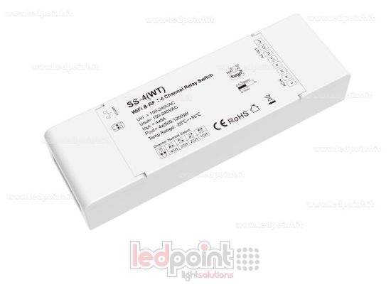 Immagine di Selettore a relè 100-240V AC 4CH*5A Wifi e RF, 4 canali