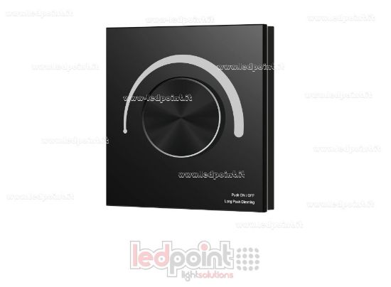 Picture of Wall-mounted Zigbee Triac Dimmer Remote, 86x86mm, 1 Zone with Rotary Wheel, Black