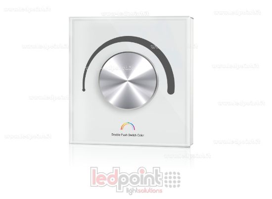 Immagine di Telecomando da parete WiFi e RF 12-48VDC 3canali*4A , 86x86mm, 1 zona con rotella, bianco