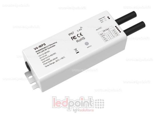Immagine di Ricevitore controller RGBW IP67 12/48V, 4ch*5A, RF 2.4G