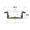 Bild von 23x8mm Aluminiumeinbauprofil ohne Rille
