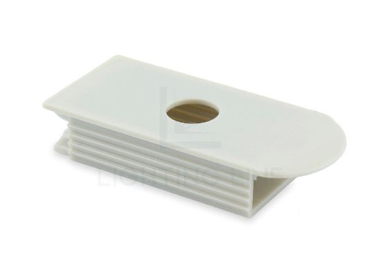 Bild von Grauer, abgerundeter rechter Deckel für Einbau-Aluminiumprofil RE10-02 für Schalter