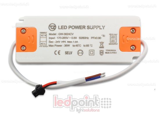 Picture of Ultra thin power supply 36W 24V with cables