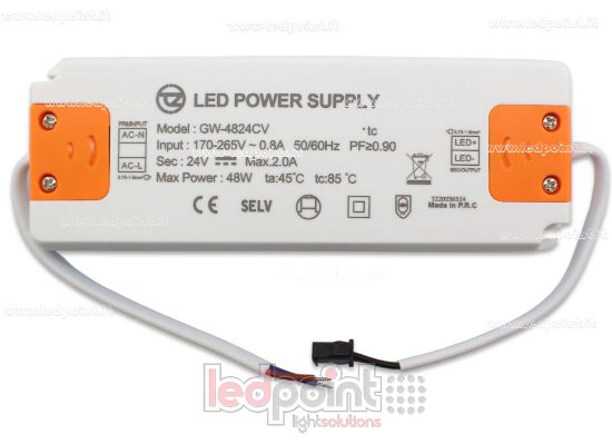 Immagine di Alimentatore ultra thin 48W 24V con cavi