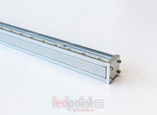 Immagine di Barra led Growing da 1 metro con 108led (36 led UV 305-315nm e 72 led bianco 3800-4200K) 23W+23W, driver ZigBee 48V, 2 metro di cavo di alimentazione