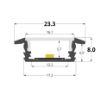 Bild von 23x8mm Aluminiumeinbauprofil