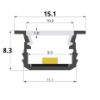 Picture of Recessed 15x8mm aluminium profile