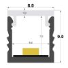 Immagine di Profilo in alluminio da incasso 8x9mm