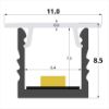 Immagine di Profilo in alluminio da incasso 8x9mm