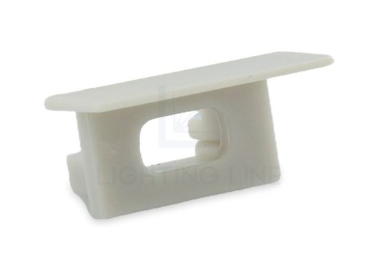 Bild von Graue Endkappe mit Loch für Versorgungskabel für RE15-16 Aluminiumeinbauprofil