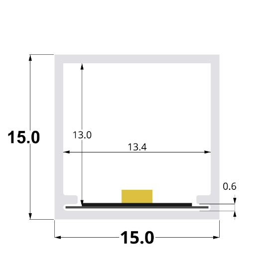 Picture of Polycarbonate tubular profile with insert for holding steel plate, 2 meters
