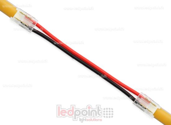 Bild von Doppelverbinder mit 10cm Kabel für 5mm LED- und COB-Streifen mit 2 Pins, reduzierte Version
