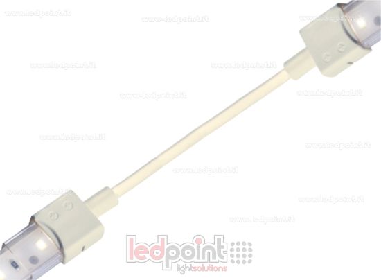 Immagine di Connettore IP67 doppio con cavo da 14cm, 20 AWG, per strisce led 2835 e 5050 monocromatiche (PCB 10mm), versione ridotta