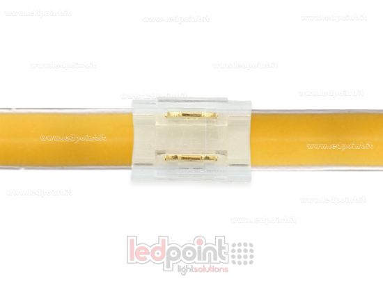 Immagine di Connettore trasparente per giunzione di strisce led e COB con PCB da 5mm, 2 pin